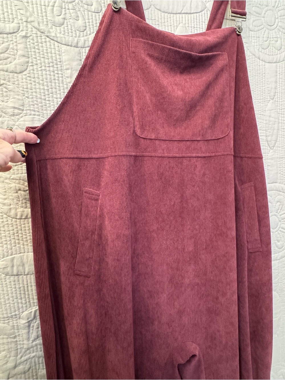 Burgundy Corduroy Bib Overall/Jumpsuit - Picture 3 of 9
